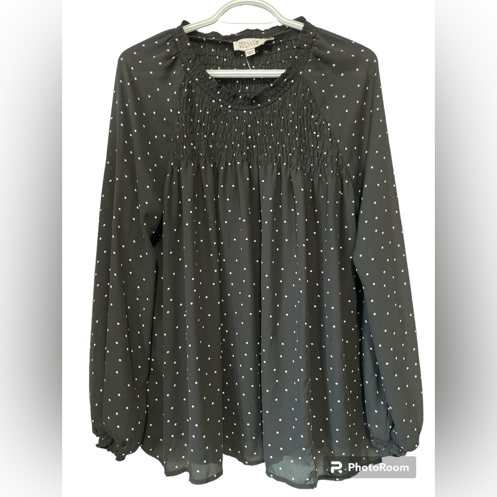 Molly Bracken Blouse Long Sleeve Polka Dot Top
